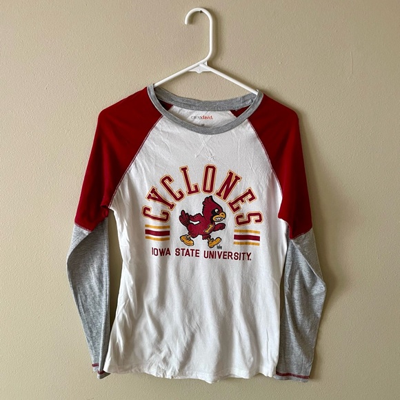 Camp David Tops - Camp David Iowa State Cyclones Marching Cy Raglan Long Sleeve Tee Medium